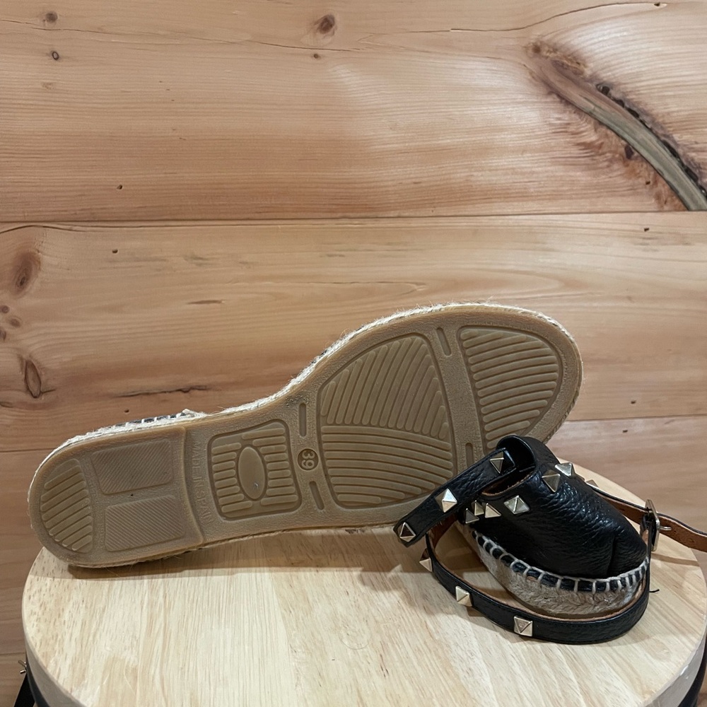 Anthropologie’s Maypol Black Leather Espadrilles in Size 8 - Picture 10 of 11